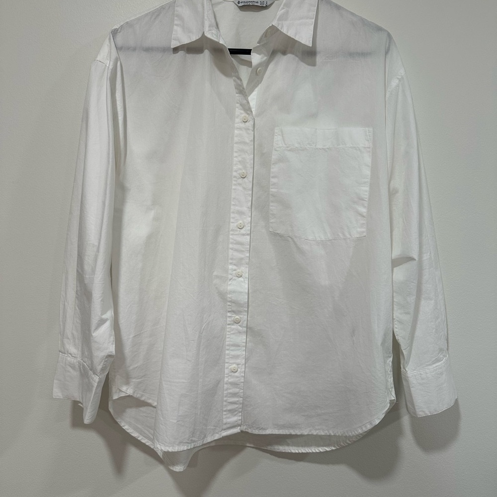 Stradivarius Crisp White Button Down Shirt